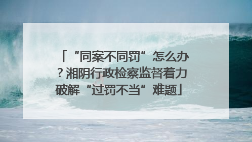 “同案不同罚”怎么办？湘阴行政检察监督着力破解“过罚不当”难题