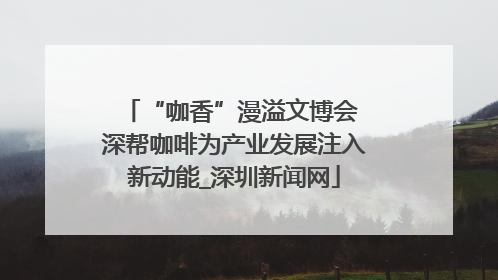 “咖香”漫溢文博会 深帮咖啡为产业发展注入新动能_深圳新闻网