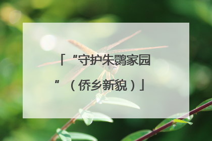 “守护朱鹮家园”（侨乡新貌）