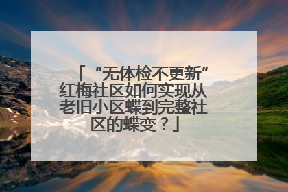 “无体检不更新”红梅社区如何实现从老旧小区蝶到完整社区的蝶变？