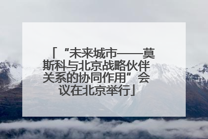 “未来城市——莫斯科与北京战略伙伴关系的协同作用”会议在北京举行