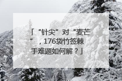 “针尖”对“麦芒”，176袋竹签棘手难题如何解？