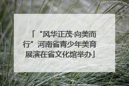 “风华正茂·向美而行”河南省青少年美育展演在省文化馆举办