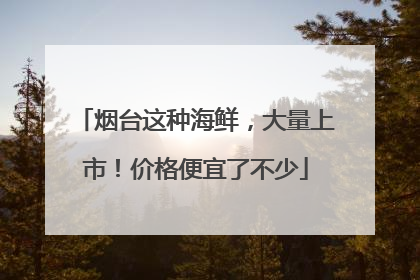 烟台这种海鲜，大量上市！价格便宜了不少