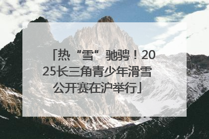 热“雪”驰骋！2025长三角青少年滑雪公开赛在沪举行