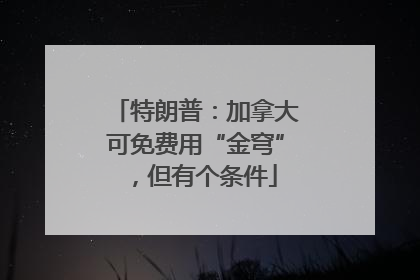 特朗普：加拿大可免费用“金穹”，但有个条件