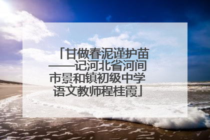 甘做春泥谨护苗——记河北省河间市景和镇初级中学语文教师程桂霞