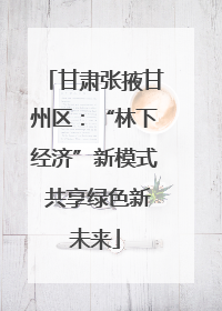 甘肃张掖甘州区：“林下经济”新模式 共享绿色新未来