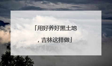 用好养好黑土地，吉林这样做