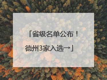 省级名单公布！德州3家入选→