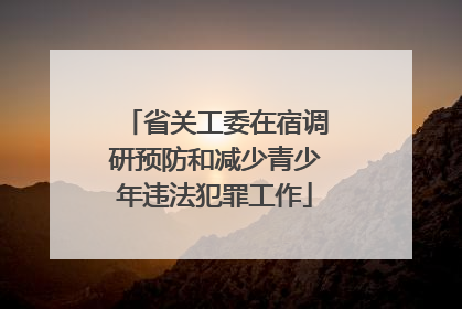 省关工委在宿调研预防和减少青少年违法犯罪工作