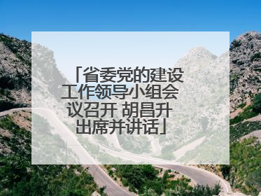 省委党的建设工作领导小组会议召开 胡昌升出席并讲话