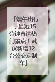 端午出行，最短15分钟直达热门景点！武汉新增12台公交定制车