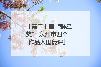 第二十届“群星奖” 泉州市四个作品入围复评