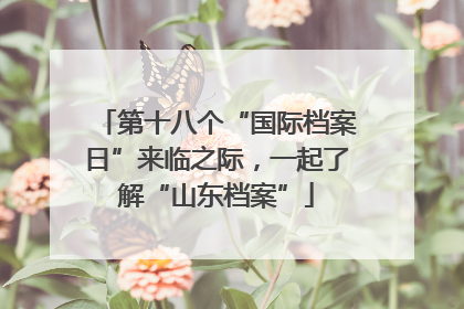 第十八个“国际档案日”来临之际，一起了解“山东档案”