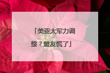 美亚太军力调整？盟友慌了