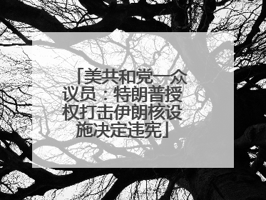 美共和党一众议员：特朗普授权打击伊朗核设施决定违宪