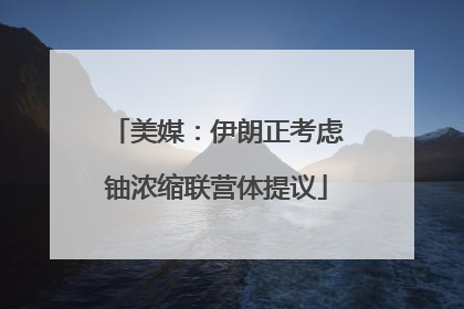 美媒：伊朗正考虑铀浓缩联营体提议