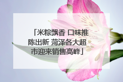 米粽飘香 口味推陈出新 菏泽各大超市迎来销售高峰