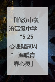 临汾市襄汾高级中学“5·25心理健康周” 温暖青春心灵