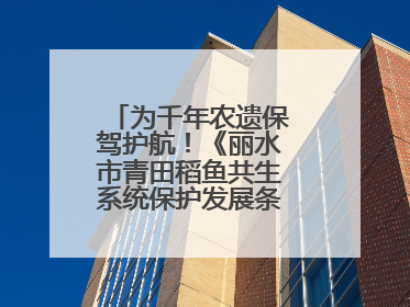 为千年农遗保驾护航！《丽水市青田稻鱼共生系统保护发展条例》正式施行