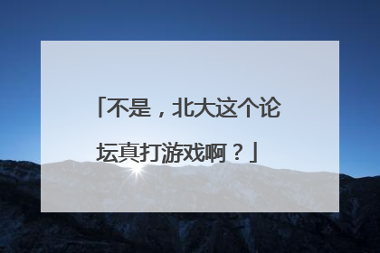 不是，北大这个论坛真打游戏啊？