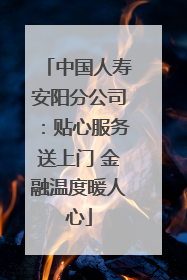 中国人寿安阳分公司：贴心服务送上门 金融温度暖人心