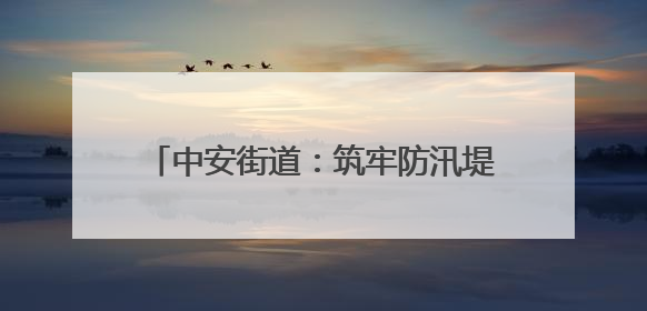 中安街道：筑牢防汛堤坝，全力守护安全防线
