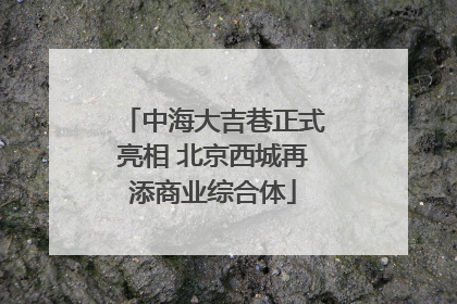 中海大吉巷正式亮相 北京西城再添商业综合体