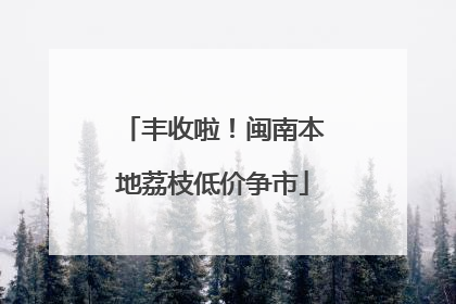 丰收啦！闽南本地荔枝低价争市