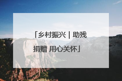 乡村振兴｜助残捐赠 用心关怀