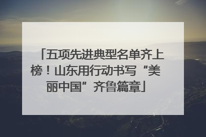 五项先进典型名单齐上榜！山东用行动书写“美丽中国”齐鲁篇章