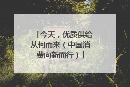 今天，优质供给从何而来（中国消费向新而行）
