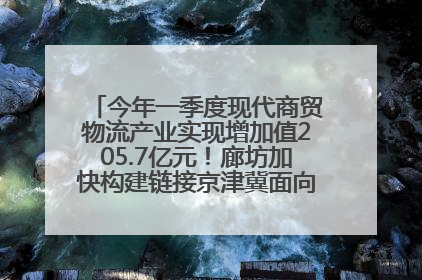 今年一季度现代商贸物流产业实现增加值205.7亿元！廊坊加快构建链接京津冀面向全世界的物流通道
