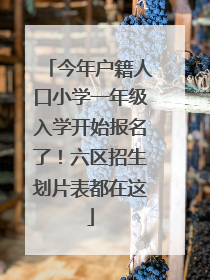 今年户籍人口小学一年级入学开始报名了！六区招生划片表都在这