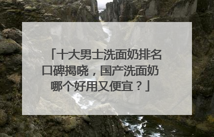 十大男士洗面奶排名口碑揭晓，国产洗面奶哪个好用又便宜？