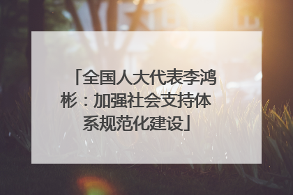 全国人大代表李鸿彬：加强社会支持体系规范化建设