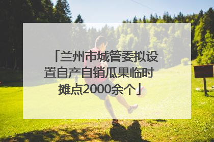 兰州市城管委拟设置自产自销瓜果临时摊点2000余个
