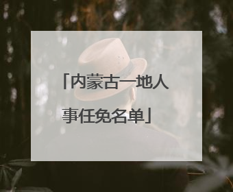 内蒙古一地人事任免名单