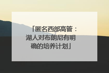 匿名西部高管：湖人对布朗尼有明确的培养计划