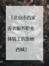 北京市首家养老服务职业体验工坊落地西城