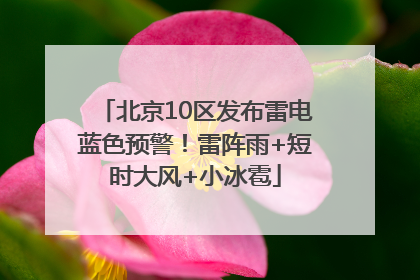 北京10区发布雷电蓝色预警！雷阵雨+短时大风+小冰雹