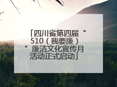 四川省第四届“510（我要廉）”廉洁文化宣传月活动正式启动