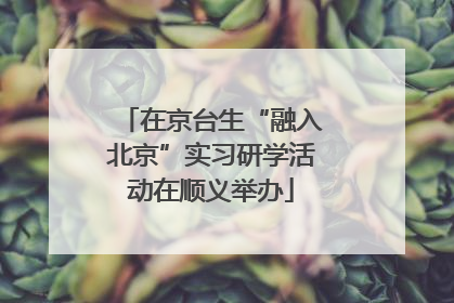 在京台生“融入北京”实习研学活动在顺义举办