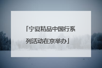 宁夏精品中国行系列活动在京举办