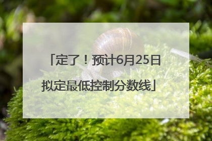 定了！预计6月25日拟定最低控制分数线