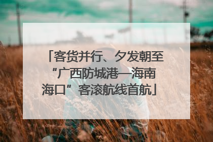 客货并行、夕发朝至 “广西防城港—海南海口”客滚航线首航