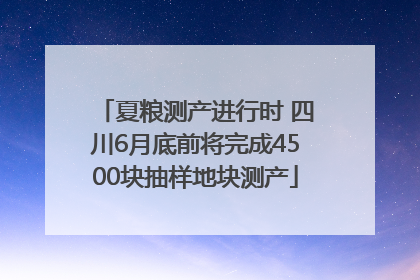 夏粮测产进行时 四川6月底前将完成4500块抽样地块测产