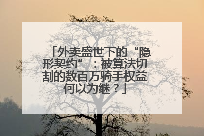 外卖盛世下的“隐形契约”：被算法切割的数百万骑手权益何以为继？