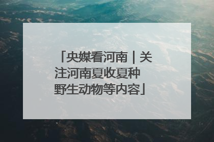 央媒看河南｜关注河南夏收夏种 野生动物等内容